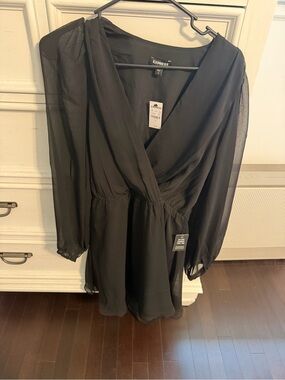 Express Black Wrap Blouse
